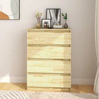 Berkfield Home Side Cabinet 60x36x84 cm Solid Pinewood in Brown | Size: 60 x 36 x 84 cm