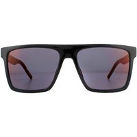 HUGO Men's Square Black Red Sunglasses