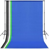 Berkfield Home Photo Studio Kit with 5 Coloured Backdrops & Adjustable Frame in Black