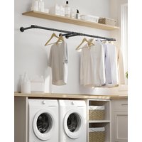 SONGMICS Set of 2 Wall Mounted Industrial Clothes Rails in Black