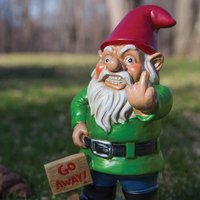 Menkind BigMouth Go Away Gnome Cheeky Garden Guardian