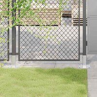 Berkfield Home Post Bases Square 4 pcs Silver 51x51 mm Galvanised Steel