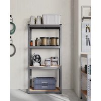 SONGMICS Boltless Garage Shelving Unit with 4 Steel Shelves in Dark Grey