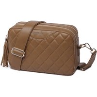 Raffaella Women's Quilted Cross Body Camera Bag in Brown