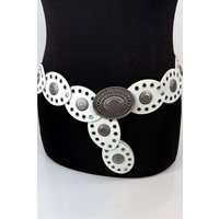 Raffaella Women's Oval Disc Belt in White