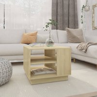 Berkfield Home Coffee Table Sonoma Oak 55x55x43 cm Engineered Wood in Brown | Size: 55 x 55 x 43 cm
