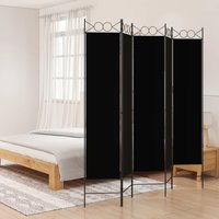 Berkfield Home 5-Panel Room Divider Black 200x200 cm Fabric