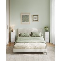 VASAGLE Set of 2 Slim Narrow Bedside Tables Drawers Open Compartment in White