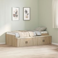 Berkfield Home Storage Bed Frame Sonoma Oak 80x200 cm in Brown