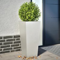 Berkfield Home Garden Planters 35x35x75 cm 2 pcs Stainless Steel in Black | Size: 35 x 35 x 75 cm