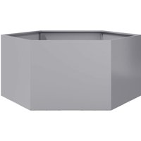 Berkfield Home Garden Planter Hexagon 104x90x45 cm Galvanized Steel in Silver | Size: 104 x 90 x 45 cm
