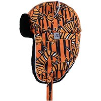 Little Hotdog Watson Arctic Cub Tiger King Trapper Hat in Orange | Size: 12-18 m