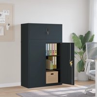 Berkfield Home File Cabinet Anthracite 90x40x145 cm Steel in Black | Size: 90 x 40 x 145 cm