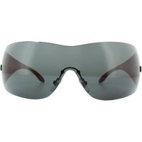 Versace Women's Shield Gunmetal Grey Sunglasses