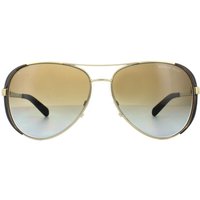 Michael Kors Women's Aviator Gold Dark Chocolate Brown Gradient Polarized Sunglasses