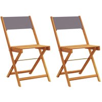Berkfield Home Bistro Chairs 2 pcs Anthracite Solid Wood Acacia & Fabric