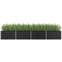 Berkfield Home Garden Raised Bed Anthracite 320x80x45 cm Galvanised Steel in Black | Size: 320 x 80 x 45 cm