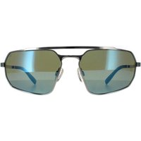 Rectangle Shiny Silver Saturn 555nm Polarized Hinkley