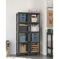 SONGMICS Set of 2 Adjustable Industrial Storage Shelving Units in Light Beige