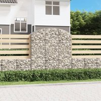 Berkfield Home Arched Gabion Basket 150x50x160/180 cm Galvanised Iron in Silver
