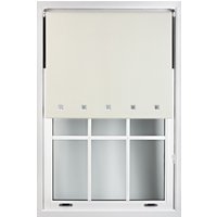 Furnished Blackout Fabric with Chrome Square Eyelets - Window Roller Blinds in Cream | Size: 90 cm width x 165 cm drop