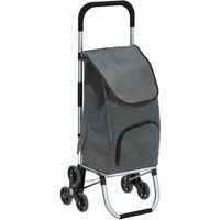 Nes Home Grey Aluminium Lightweight Shopping Grocery Trolley with Stair Climbing Wheels