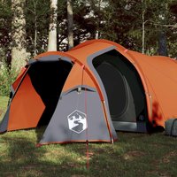 Berkfield Home Camping Tent Tunnel 3-Person Orange Waterproof