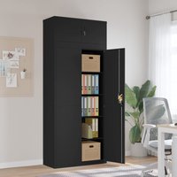 Berkfield Home File Cabinet Black 90x40x220 cm Steel | Size: 90 x 40 x 220 cm