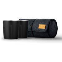 High Camp Flasks Firelight Tumbler 2-Pack + Soft Case | Whisky Tumbler Glasses in Black | Size: 2 Pack