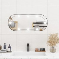 Berkfield Home Wall Mirror with LED Lights 30x70 cm Glass Oval in Silver