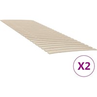 Berkfield Home Slatted Bed Bases with 48 Slats 2 pcs 80x200 cm in Brown