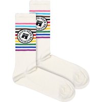 Happy Socks Men's 1 Pack & Cotton LGBTQ+ Pride Design Socks in White | Size: 4-7