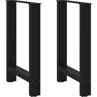 Berkfield Home Coffee Table Legs Black 2 pcs 50x(72-73) cm Steel