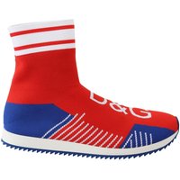 Dolce & Gabbana Men's Blue Red Sorrento Logo Sneakers Socks Shoes | Size: 7
