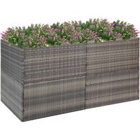 Berkfield Home Garden Planter Grey 157x80x80 cm Poly Rattan | Size: 157 x 80 x 80 cm