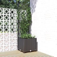 Berkfield Home Garden Planter with Trellis Black 40x40x136 cm PP | Size: 40 x 40 x 136 cm