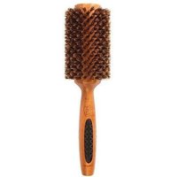 Bass Bristle Large barrel Straighten & Curl Round Bamboo Brush in Beige