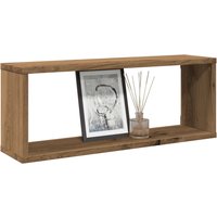 Berkfield Home Wall Cube Shelves 4 pcs Artisan Oak 60x15x23 cm Engineered Wood in Brown | Size: 60 x 15 x 23 cm