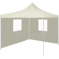Berkfield Home Professional Folding Party Tent with 2 Sidewalls 2x2 m Steel Cream in Beige