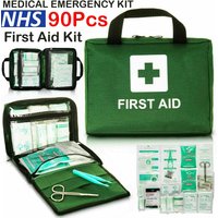 Xample 90 PIECE FIRST AID KIT BAG MEDICAL EMERGENCY KIT TRAVEL HOME CAR TAXI WORKPLACE in Light Green