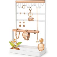 Xample 5 Tier display Jewelry Organizer Necklace Earring Bracelet Stand in White