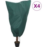 Berkfield Home Plant Fleece Covers with Drawstring 4 pcs 70 g/m² 0.8x1.2 m in Green