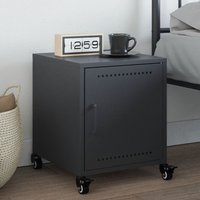 Berkfield Home Bedside Cabinet Anthracite 36x39x43.5 cm Steel in Black