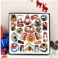 Obasyhig Christmas Wooden Doll Gift Box Set in Red