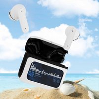 Leaper In-Ear Noise Cancelling Bluetooth Earbuds with Touch Screen in White