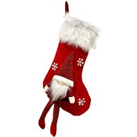 Obasyhig Style 1 Christmas Decoration Faceless Old Man Knitted Sock Gift Bag in Red