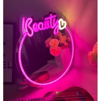 Leaper LED Cartoon Neon Makeup Mirror - Style 2 in Clear