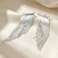 Harfi Women's Statement Silver Waterfall Party Tassel Earrings in Gold