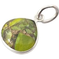 Silver Peridot August Birthstone Heart Charm Pendant