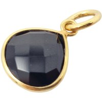 18ct Gold Plated Onyx Heart Gemstone Pendant